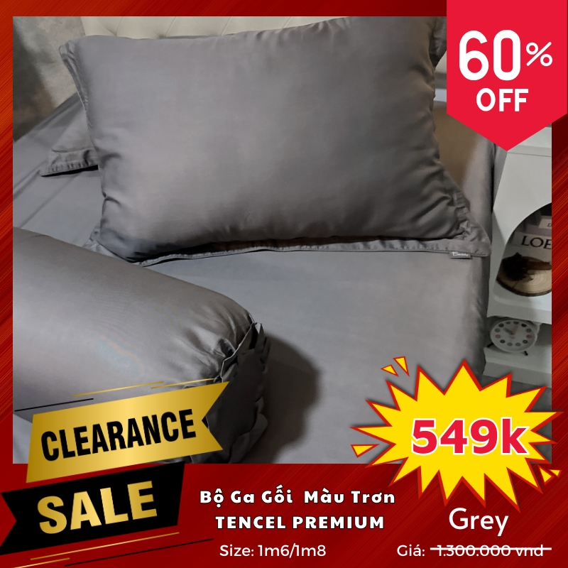 [4 Món] Bộ Ga Gối Tencel Lyocell Đơn Sắc Beddy Bedding Cao Cấp Mát Mịn 