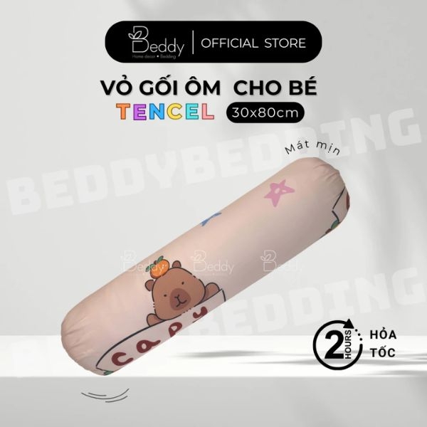 [Áo Gối Ôm Cho Bé 30x80cm] Lụa Tencel Beddy Bedding thoáng mát, mềm mịn cao cấp ,có khóa kéo