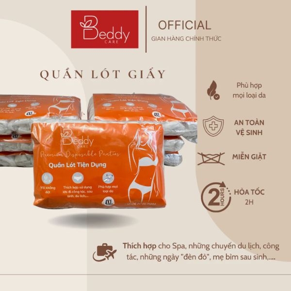 [COMBO 10 SET 50 Cái] Quần lót giấy miễn giặt Beddy Care sử dụng 1 lần, thích hợp cho SPA, sau sinh