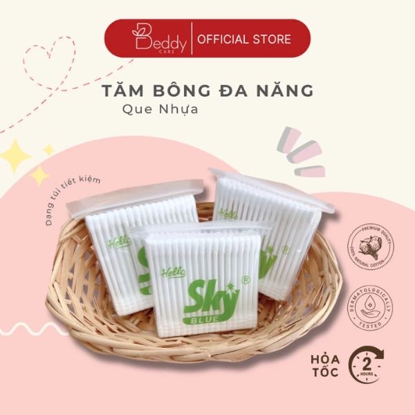 [Combo 3 Túi Que Nhựa] Tăm Bông ngoáy tai que nhựa đa năng kháng khuẩn, tiện lợi, vệ sinh