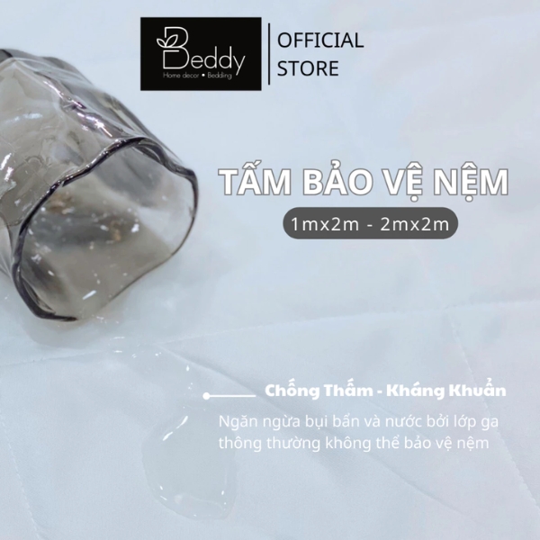 [Đủ Size Topper] Tấm Lót Bảo vệ nệm chống thấm, kháng khuẩn Beddy Bedding cao cấp êm ái mềm mại