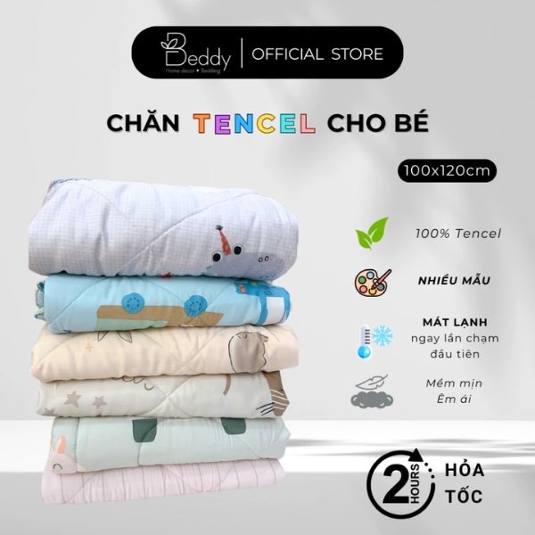 [Mền 100x120cm] Chăn cho bé Lụa Tencel Beddy Bedding cao cấp, mềm mịn, thoáng mát