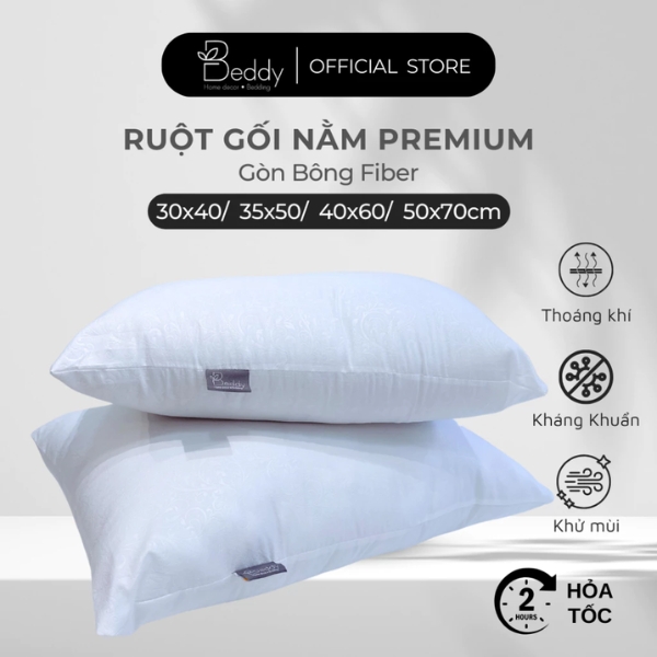 [Ruột Gối Nằm] Gòn Beddy Fiber Mềm Mịn, Đàn Hồi Tốt, Thoáng Khí, Dễ dàng vệ sinh, kháng khuẩn