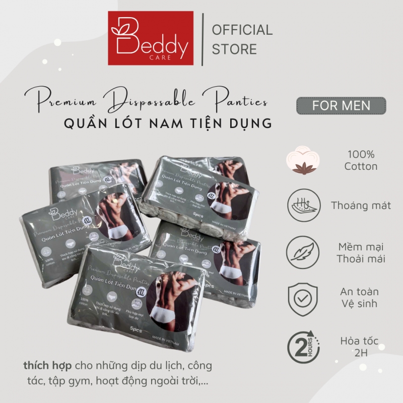 [SET 5 cái] Quần lót Cotton tiện dụng cho Nam thích hợp du lịch, công tác, chơi thể thao, học quân sự