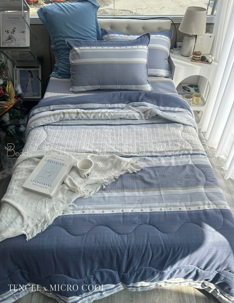 Bộ Chăn Ga Gối TF Sọc họa tiết